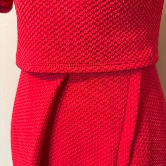 ASOS Red Pleated Ruffled Sheath Dress - Picture 4 of 6